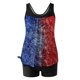 thumbnail image 5 of Trajes de baño Amzcrzy Tankini para mujer, trajes de baño, trajes de baño de dos piezas, bikini para mujer con estampado conservador y espalda con tiras, traje de baño multicolor, M, 5 of 5