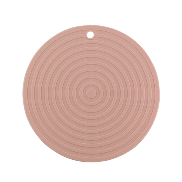 Injueey Tapete aislante para cocina resistente al calor, soporte para ollas, alfombrilla ondulada antideslizante, posavasos lavable para Mostrada Rosado