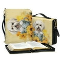 thumbnail image 3 of ZUXONGSY Cute Bichon Sunflower Print Bible Cover for Women Waterproof Faux Leather Portable Bible Case Bag with Handle and Shoulder Strap Lightweight Makeup Organizer, 2XL, 3 of 7