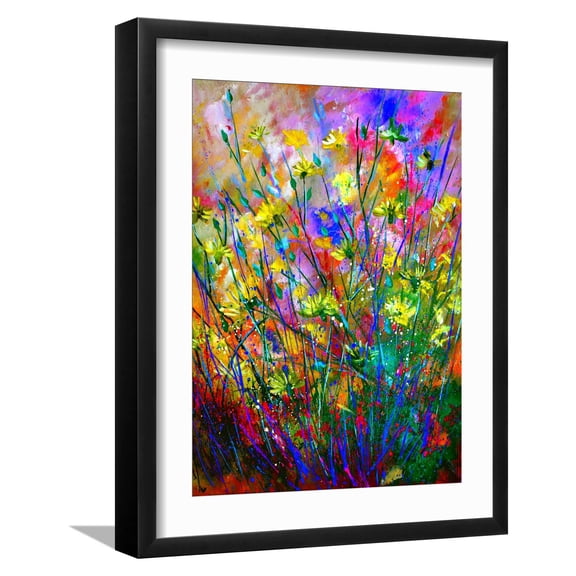 Art.com Wild Flowers Art Print by Pol Ledent, Black Frame Wall Art, 17" x 21"