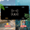 thumbnail image 5 of 1 Pcs 2D Flat License Plate Covers & Frames, Cat Face For Decorative Front, Waterproof For Decoration Aluminum License Plate Covers & Frames Cover For Men Women, 12" X 6", 5 of 7