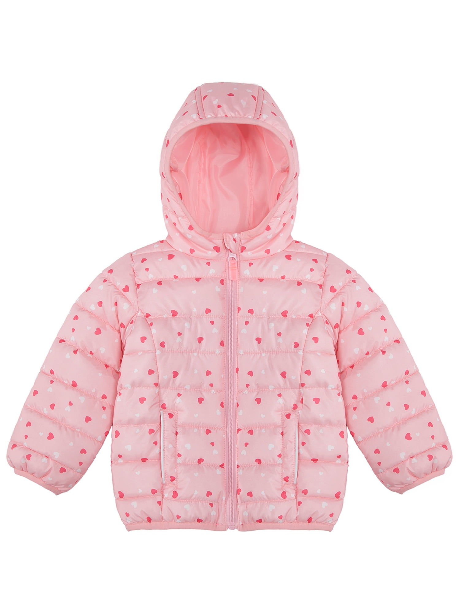 Rokka&Rolla Baby Girls' Light Puffer Jacket Toddler Winter Coat, Sizes 18M4T