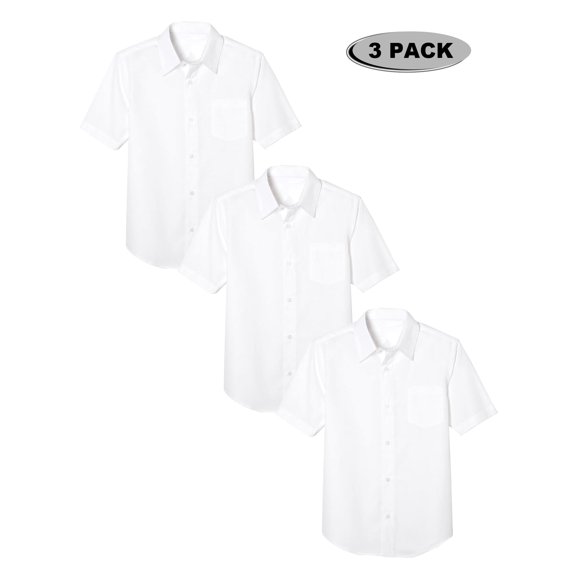 3-Pack Boys Short Sleeve Casual Dress School Uniform Shirts (Big Boys, Little Boys)