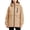 Khaki, variant on Tsivenald Women's Solid Color Hooded Long Sleeved Windproof Outdoor Sports Hiking Zipper Jacket With Pockets, Black S-3XL