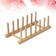 thumbnail image 6 of FELTECHELECTR 2Pcs Dark Brown Wood Dish Racks with Minus Tolerance Design for Kitchen, 6 of 8
