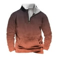 thumbnail image 3 of Mens Big and Tall Sweatshirts S-4XL Plus Size With Zipper Pocket Pullover Sherpa Lined Stand Collar Long Sleeve Gradient No Hood Sweatshirt, 3 of 5