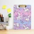 thumbnail image 5 of FMSHPON Rainbow Unicorns Pink Tie Dye Clipboard Hardboard Wood Nursing Clip Board and Pull for Standard A4 Letter 13x9 inches, 5 of 7