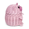 thumbnail image 3 of Pig Rattan Storage Basket with Lid Decorative Home Decor Hand Woven Shelf Organizer Cute Handmade Handcrafted Gift Decoration Artwork Wicker Piggy, 3 of 8
