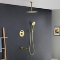 thumbnail image 3 of Kibi Circular Pressure Balanced Ceiling Mounted 3-Function Shower System with Rough In Valve, 3 of 3