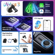 CarlinKit Mini Ultra3, Wireless CarPlay&Android Auto Adapter, 2 in 1 CP&AA Adapter, Dual-Band WIFI, Low Latency, for Wired CarPlay/Android Auto Car