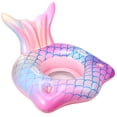 thumbnail image 1 of Flotador inflable para piscina con forma de cola de sirena con portavasos para niñas, 1 of 7