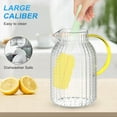 thumbnail image 4 of GPED Jarra de Vidrio de 64 oz, Jarra de Agua con Tapa y Boquilla, Jarra de Vidrio de 1.8L Carafe para Refrigerador, Jarras de Jugo Helado de Borosilicato Grueso para Bebidas Frías y Calientes, Jarra, 4 of 7