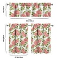 thumbnail image 6 of Pioneer Kitchen Curtains and Valance Set 36 Inch Tier Pink Rose with Green Leaf 3 Pieces Set Dining Room Small Curtain Drapes Cafe Curtains Valance for Home Decor Rod Pocket, 6 of 6