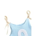 thumbnail image 6 of Caoirhny Newborn Sleeveless Ribbed Romper, Baby Girls Tie-up Arch Bridge Pattern U-shaped Neck Playsuit, 6 of 8