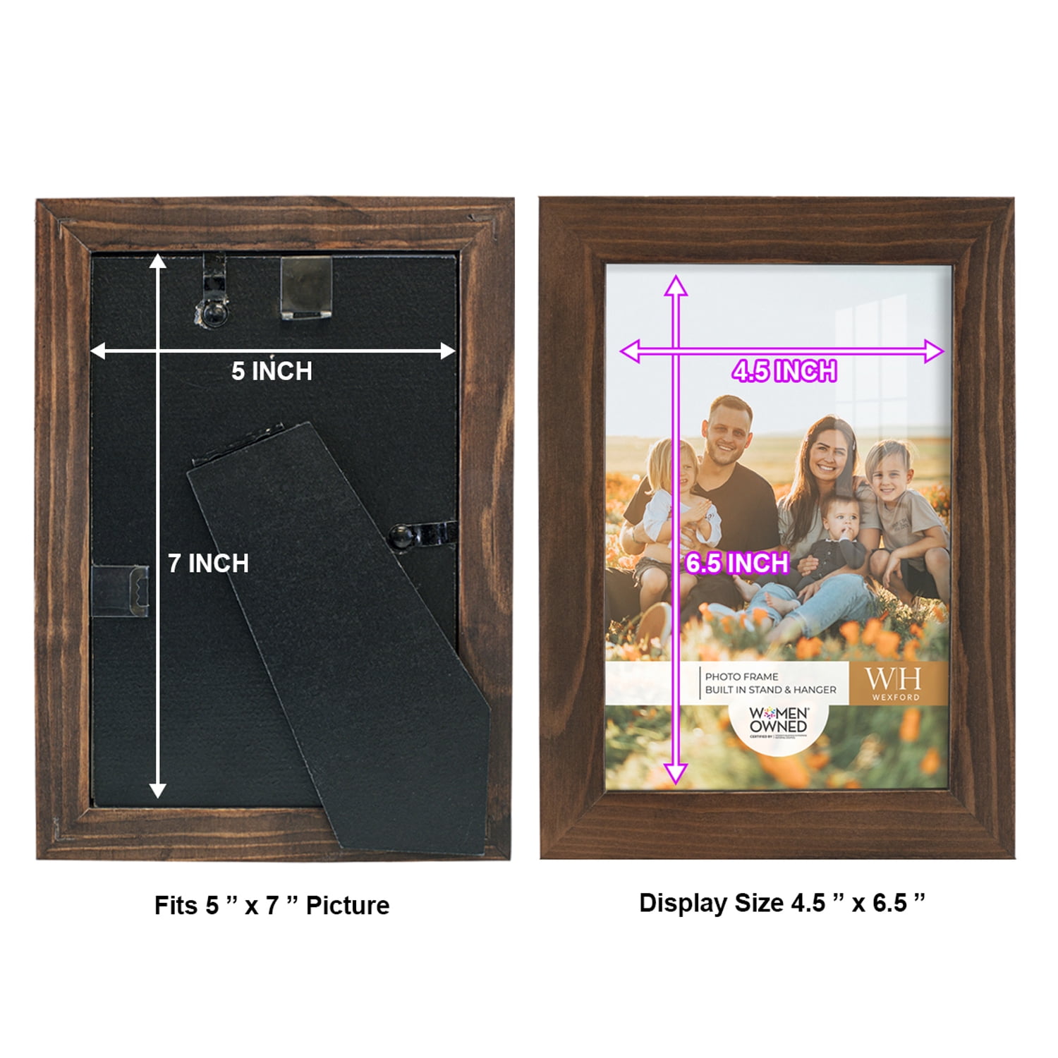 Woodgrain 5 in. x 7 in. Chestnut Picture Frame (Set of 2)