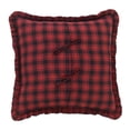 thumbnail image 2 of VHC Brands 18x18" Cumberland Buffalo Check Plaid Cotton Square Pillow, Red, 2 of 4