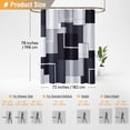 thumbnail image 6 of Navy Blue Fabric Shower Curtain - Geometric Water Repellent Shower Curtain Set 72x72, 6 of 7