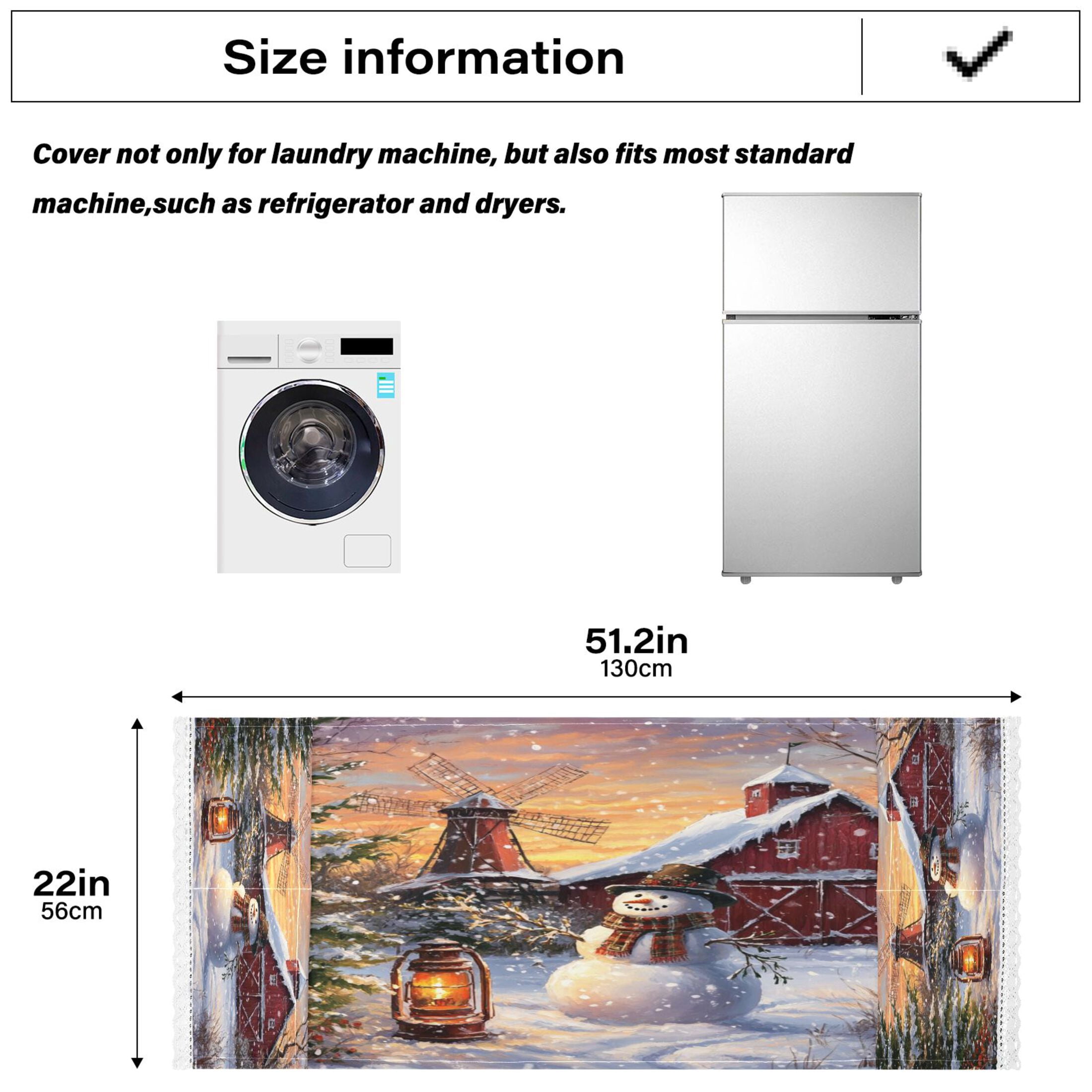 WOBOGO Barn Snowman Washing Machine Cloth Dryer Refrigerator Top Cover Protective Non-Slip Mat For Kitchen Laundry
