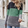 thumbnail image 4 of Womens Color Block Patchwork Tunic Tops Crewneck Long Sleeve Dressy Casual T Shirts Loose Comfy Basic Fall Blouses Tops, 4 of 7