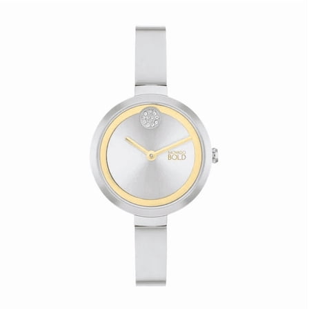 Movado Bold 3601010 Silver Dial Silver Stainless Steel Bangle Womens Watch
