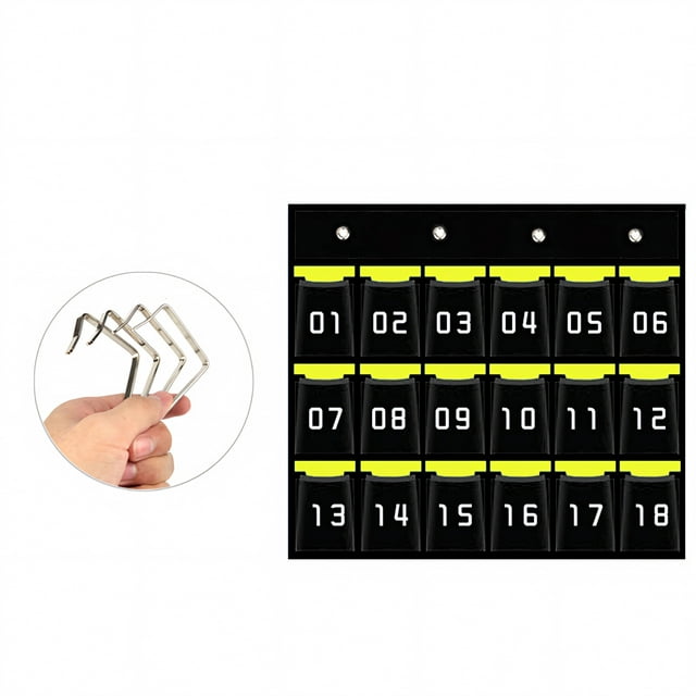 Muka Numbered Pocket Chart, Wall Pocket Organizer for Cell Phones Calculator Holders, 18 Pockets