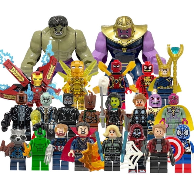 Set de 24 Figuras de Bloques de Construcción de Superhéroes, Minifiguras Coleccionables de 24.24-24.24 cm, Juguete de Plástico ABS para Niños y Coleccionistas