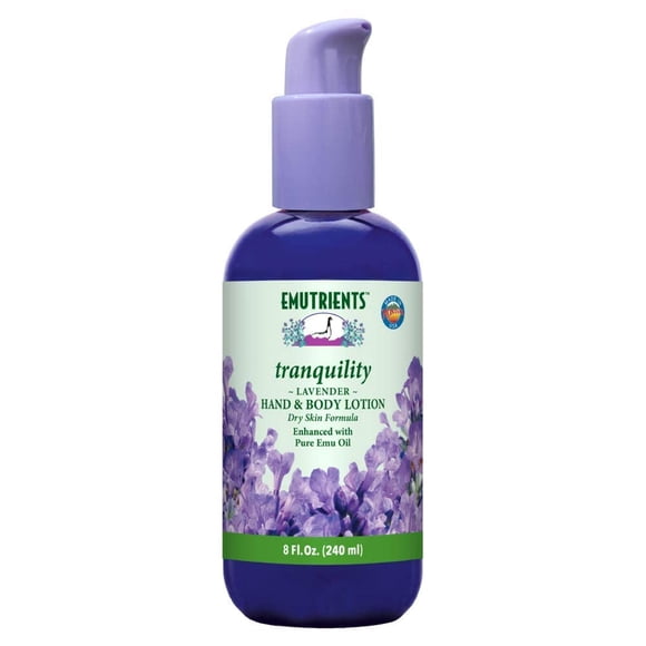 Montana Emu Ranch - Loción para manos y cuerpo Tranquility 8 onzas - Hecho con lavanda pura y aceite de emú puro