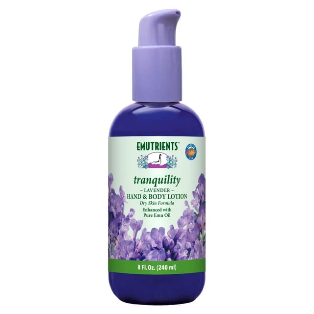 Montana Emu Ranch - Loción para manos y cuerpo Tranquility 8 onzas - Hecho con lavanda pura y aceite de emú puro