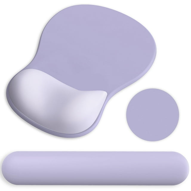 Set de Pad para Ratón y Reposa Muñecas para Teclado G JGOO Ergonómico Morado