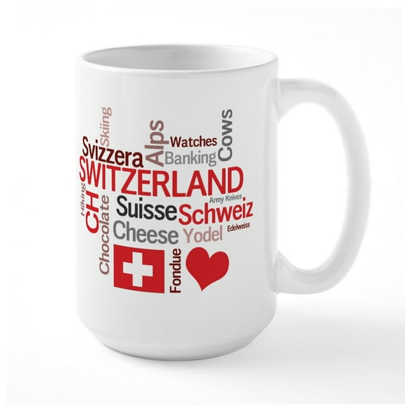 CafePress - Switzerland Favorite Swiss Things Large Mug - 15 oz Ceramic Large White Novelty Mug