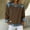 *Brown, variant on Womens Denim Panel Knit Sweatshirt ,Long Sleeve Lapel Casual Loose Pullover Tops Brown,Womens Plus M
