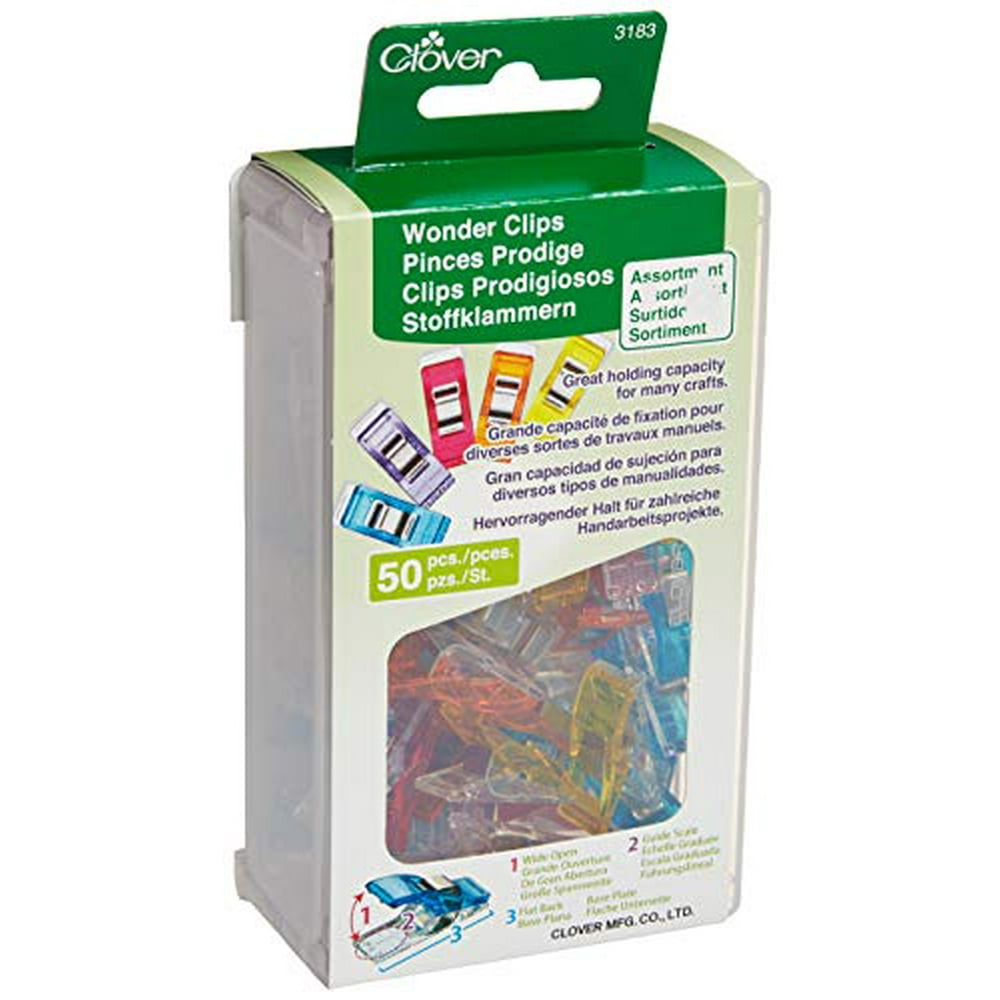 CLOVER 3183 50Piece Wonder Clips, Assorted Colors