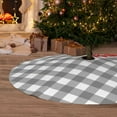 thumbnail image 6 of Lsque Gray Checkboard Print Christmas Tree Skirt, Tree Skirt with Ties or Velcro, Perfect for Holiday Decorations, Halloween, and New Year-48", 6 of 7