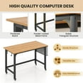 thumbnail image 6 of Costway 2 PCS Rolling Computer Desk Metal Frame PC Laptop Table Wood Top Study Workstation, 6 of 9