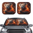 thumbnail image 2 of Balery Cute Maple Leaf Koala Parasol para parabrisas de coche de 2 piezas | Parasol plegable para parabrisas delantero de coche para la mayoría de sedanes-Small, 2 of 6