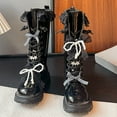 thumbnail image 4 of Warm Winter Boots Girls With Cute Bow Detail Cozy Lined Long Boots Kids Non Slip Sole Footwear Cold Weather Clothes, 4 of 8