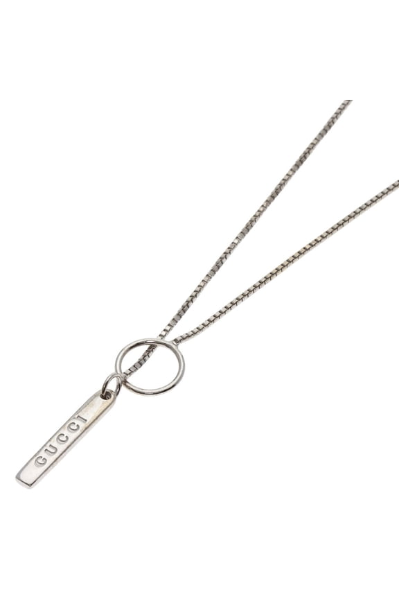 Pre-Owned Gucci Lariat Necklace 18K White Gold Women's GUCCI