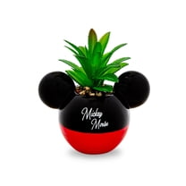Disney Mickey Mouse 3-Inch Ceramic Mini Planter with Artificial Succulent