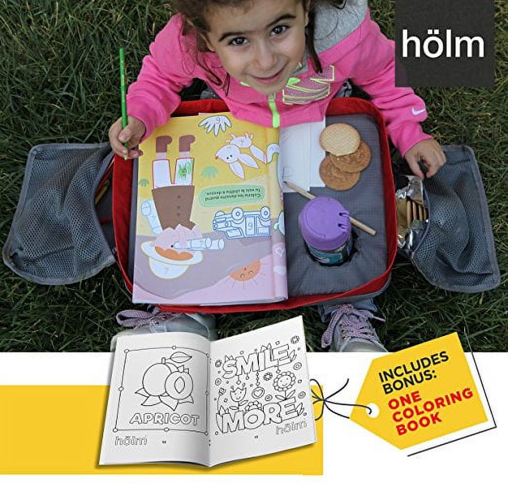 Holm Kids Travel Tray with Zipper & Expandable Storage Pocket for Car & Airplane, Waterproof