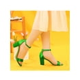 thumbnail image 6 of BLISSFUL STEP Women's Shoes Ankle Strap Buckle Block Heel Sandals Green 5.5, 6 of 8