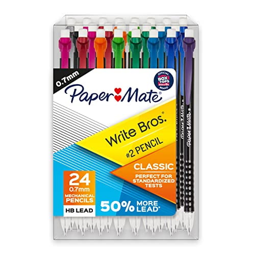 Paper Mate Write Bros. Crayons Mécaniques Classiques, 0,7 mm, Mine #2, 24 Unités