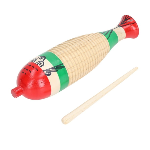 Wooden Guiro, Wood FishShaped Guiro Percussion Instrument Fish Shaped