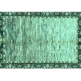 thumbnail image 1 of Ahgly Company Machine Washable Indoor Rectangle Abstract Turquoise Blue Modern Area Rugs, 6' x 9', 1 of 4