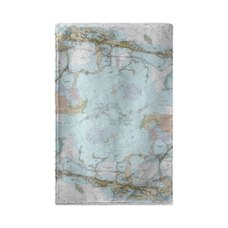 Betsy Drake BT11464L Key Largo FL Nautical Map Beach Towel - 30 x 50 in.