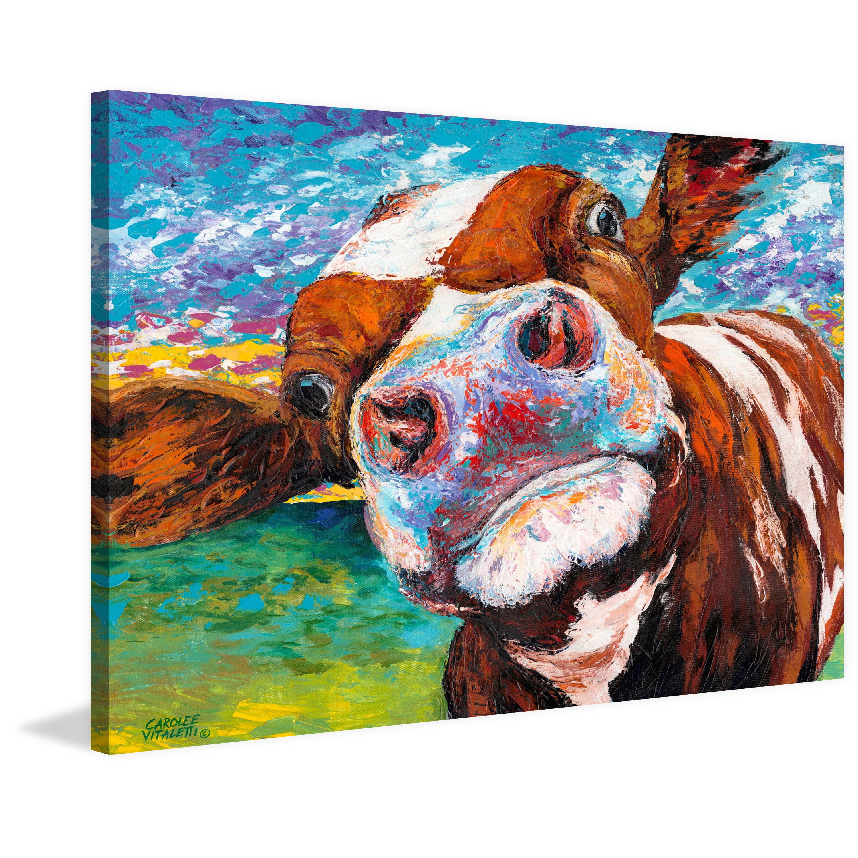 Marmont Hill Curious Cow I Canvas Wall Art