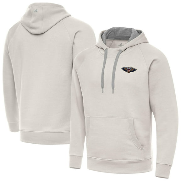 Men's Antigua Cream New Orleans Pelicans Victory Pullover Hoodie