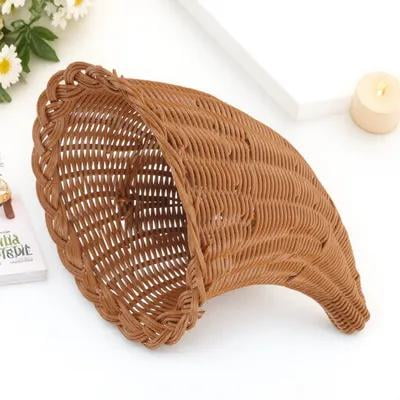 YEAHIBABY Thanksgiving Centerpieces For Tables Cornucopia Basket Caramel 1Pcs