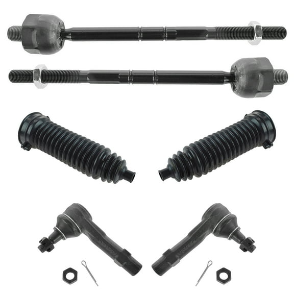 TRQ 6pc Steering Kit Inner Outer Tie Rods w/ Boots Bellows for Explorer Sport PSA58642