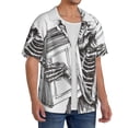 thumbnail image 2 of Kdxio Men's Hawaiian Shirt for Men Short Sleeve Shirt Skeleton Book Lover Summer Casual Holiday Beach Button Down T-Shirts, 2 of 5