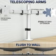 thumbnail image 4 of VIVO White Telescoping Dual 21" to 32" Monitor Mount, Heavy Duty Desk Stand, 4 of 9